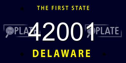 42001 Delaware License Plate