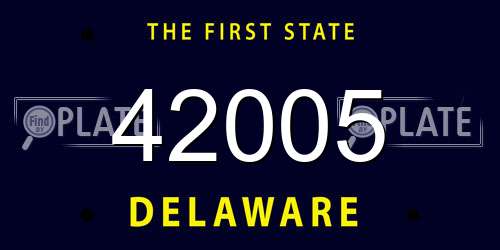 42005 Delaware License Plate
