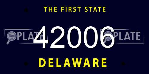 42006 Delaware License Plate