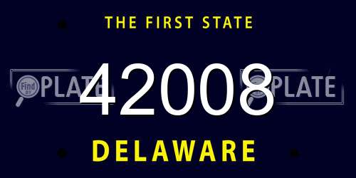 42008 Delaware License Plate