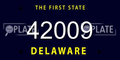 42009 Delaware License Plate