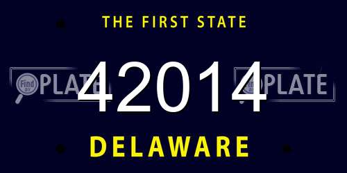 42014 Delaware License Plate