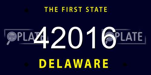 42016 Delaware License Plate