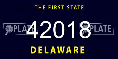 42018 Delaware License Plate