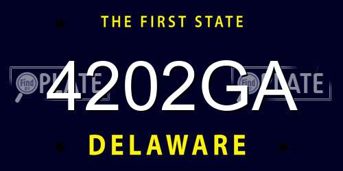 4202GA Delaware License Plate