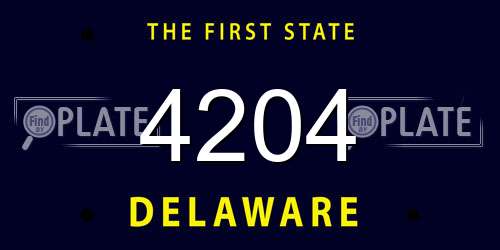 4204 Delaware License Plate