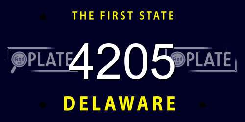 4205 Delaware License Plate