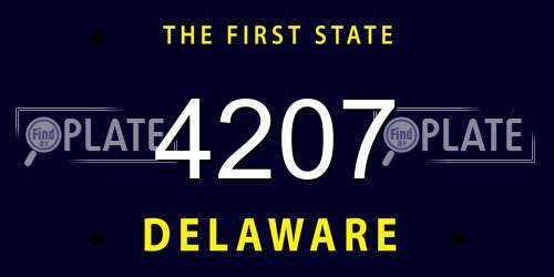 4207 Delaware License Plate