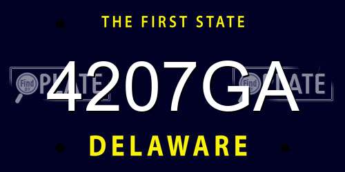 4207GA Delaware License Plate
