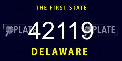 42119 Delaware License Plate