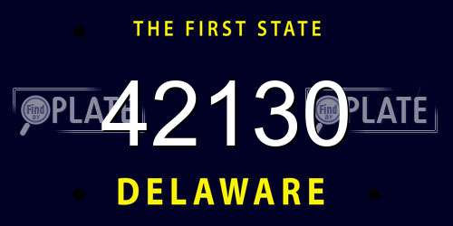42130 Delaware License Plate