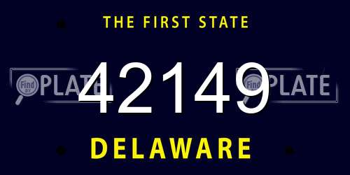 42149 Delaware License Plate