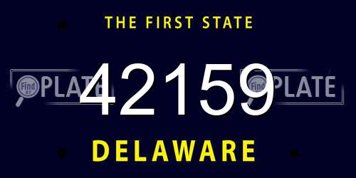 42159 Delaware License Plate