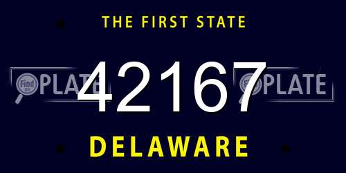 42167 Delaware License Plate