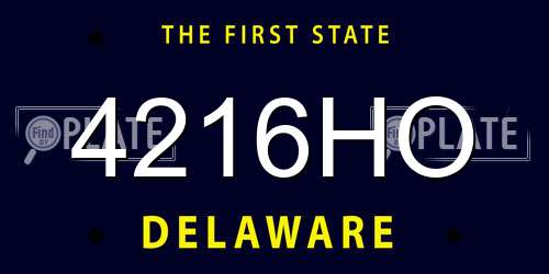 4216HO Delaware License Plate