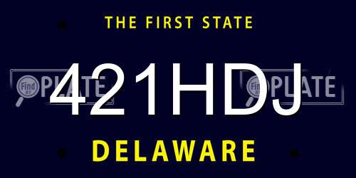 421HDJ Delaware License Plate
