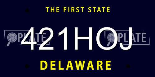 421HOJ Delaware License Plate
