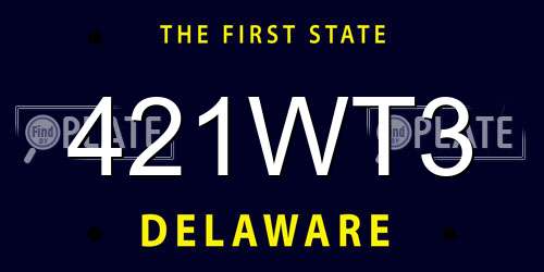 421WT3 Delaware License Plate