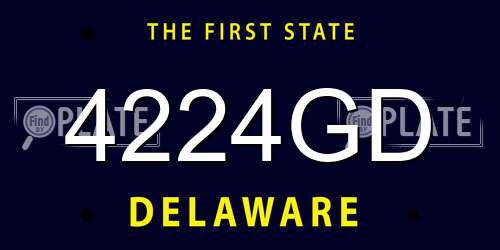 4224GD Delaware License Plate