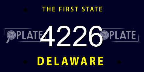 4226 Delaware License Plate