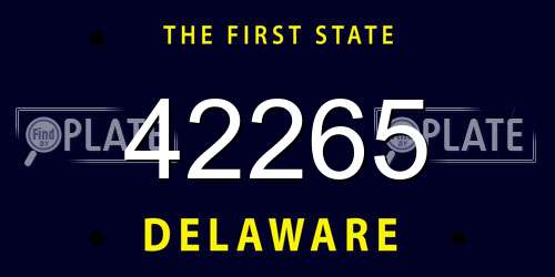 42265 Delaware License Plate