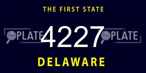 4227 Delaware License Plate