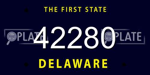 42280 Delaware License Plate