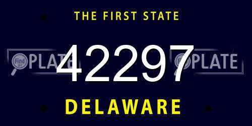 42297 Delaware License Plate