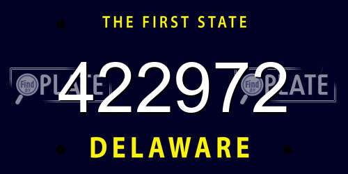 422972 Delaware License Plate