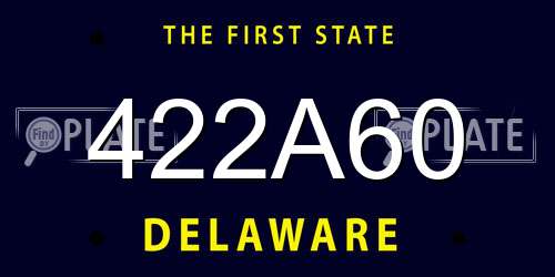 422A60 Delaware License Plate