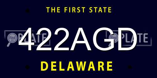 422AGD Delaware License Plate