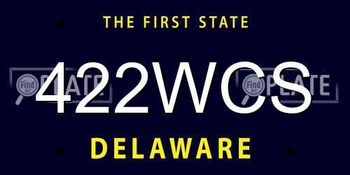 422WCS Delaware License Plate