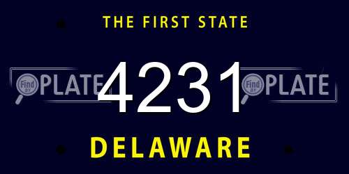 4231 Delaware License Plate