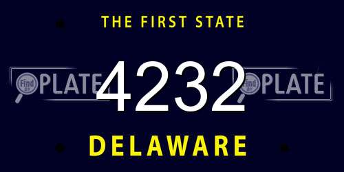 4232 Delaware License Plate