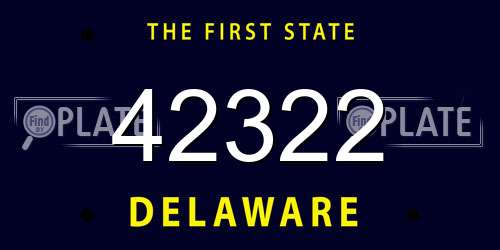 42322 Delaware License Plate