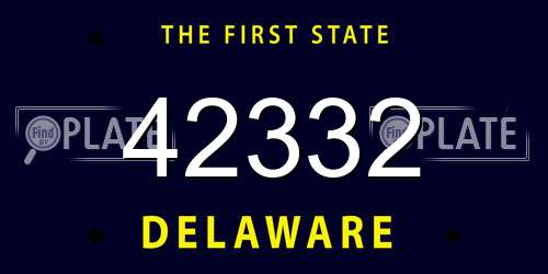 42332 Delaware License Plate