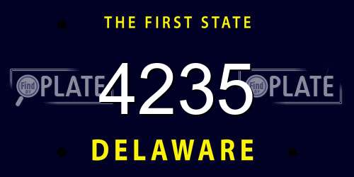 4235 Delaware License Plate