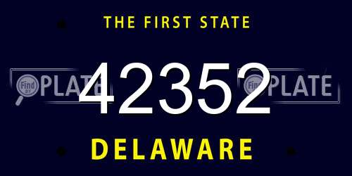 42352 Delaware License Plate