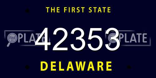 42353 Delaware License Plate