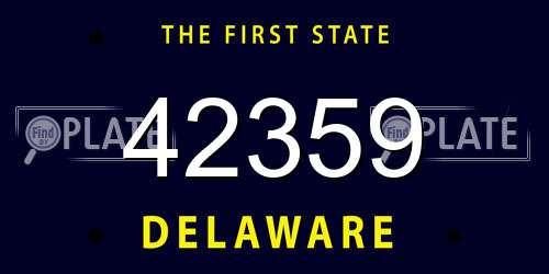 42359 Delaware License Plate