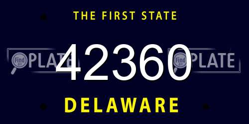 42360 Delaware License Plate