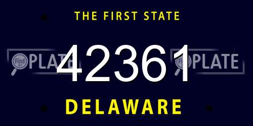 42361 Delaware License Plate