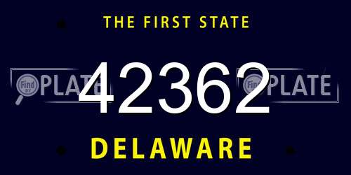42362 Delaware License Plate