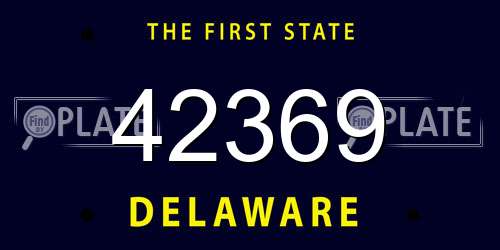 42369 Delaware License Plate
