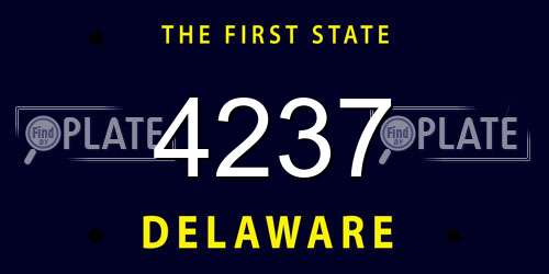 4237 Delaware License Plate