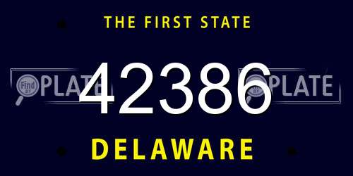 42386 Delaware License Plate