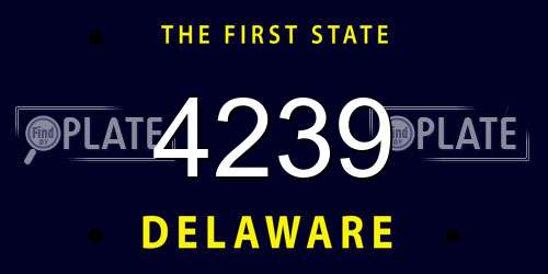 4239 Delaware License Plate
