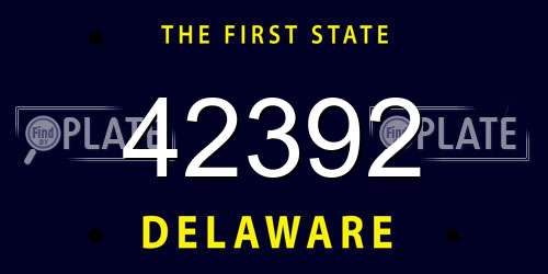 42392 Delaware License Plate
