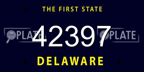 42397 Delaware License Plate