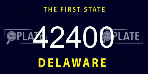 42400 Delaware License Plate